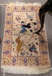 SILK ORIENTAL PICTORIAL THROW