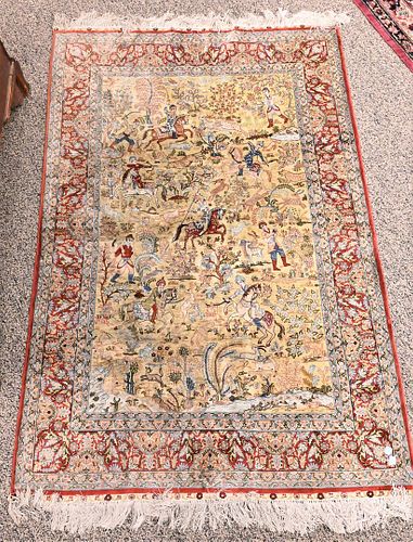 SILK ORIENTAL PICTORIAL THROW