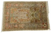 SILK ORIENTAL PRAYER RUG WITH