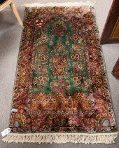 SILK ORIENTAL THROW RUG, 2' 6"
