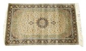 SILK ORIENTAL THROW RUG 3' X 5