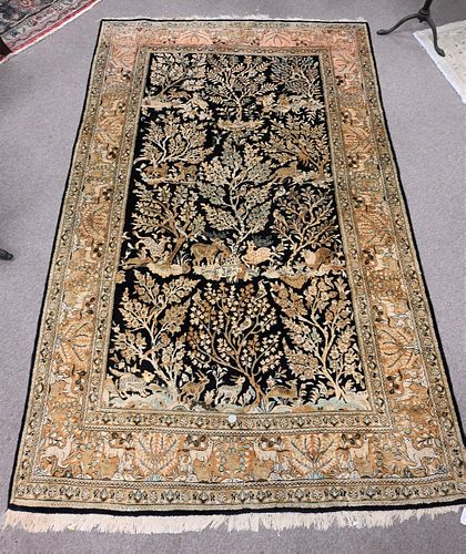 SILK ORIENTAL THROW RUG,