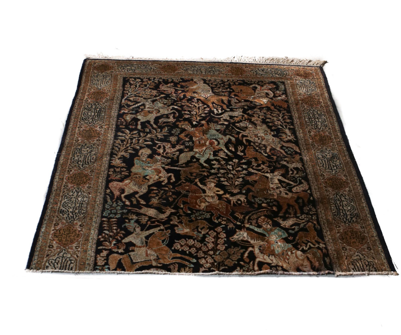 SILK QUM HUNTING SCENE, 