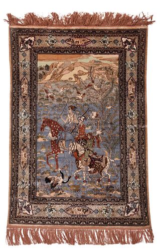 SILK RUG HUNTING PARTY20th century,