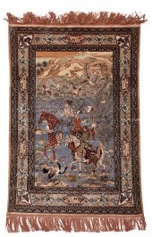 SILK RUG HUNTING PARTY20th cen