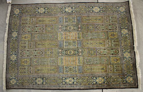 SILK RUG, MADE IN KASHMIR, 42 X