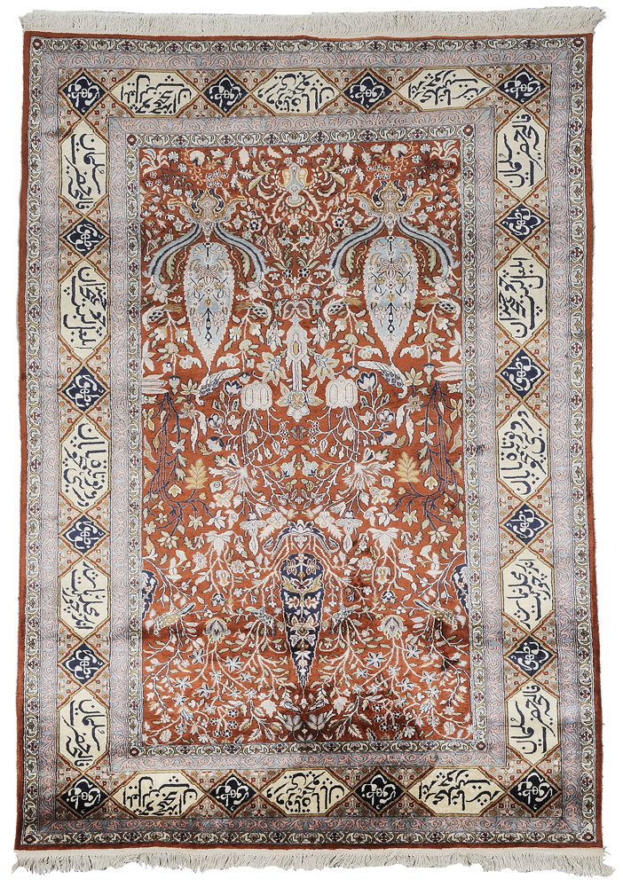 Silk Rug Persian, modern, cotton
