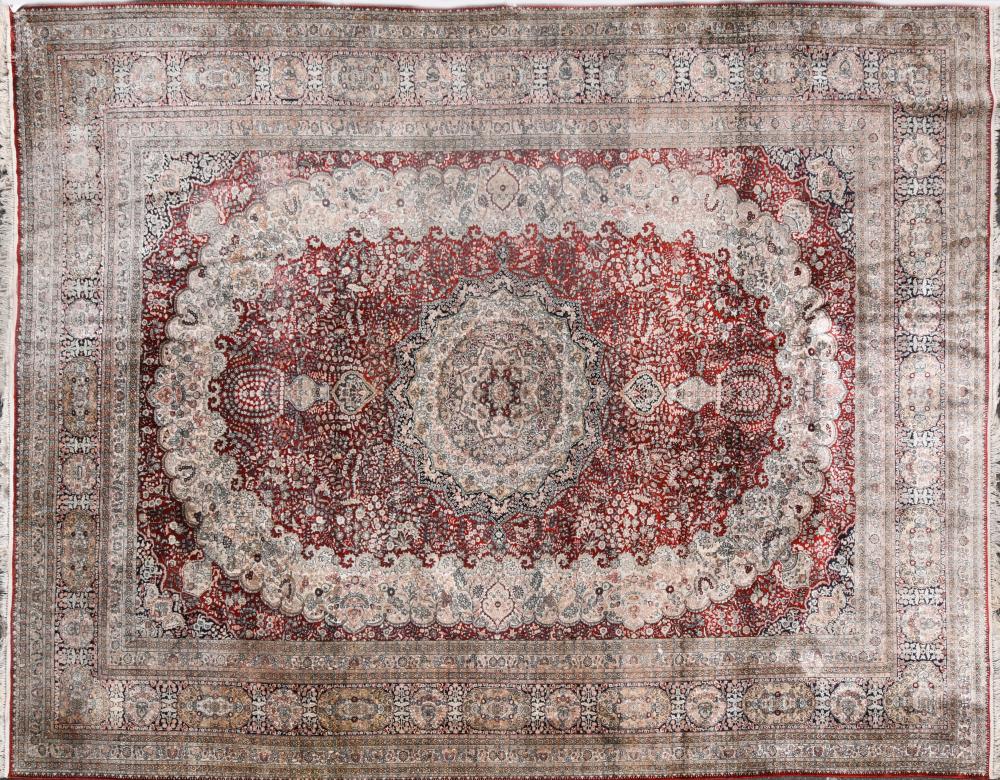 SILK RUG WITH PERSIAN DESIGN,