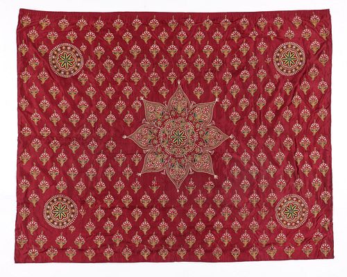 SILK SATIN HANGING, INDIA, MID 20TH