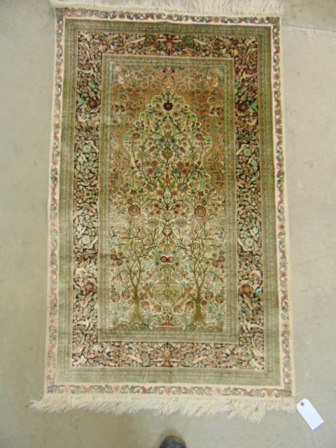 SILK SCATTER RUG, DECORATED WITH