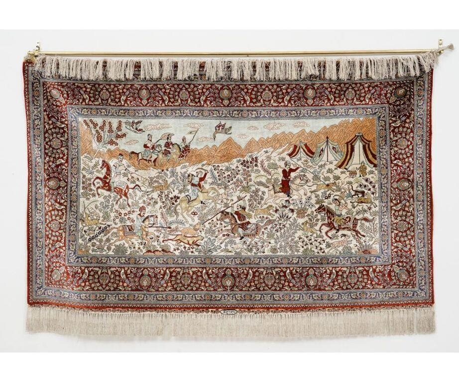 Silk Tabriz hanging mat with