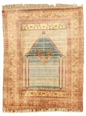 SILK TABRIZ PRAYER RUG, PERSIA