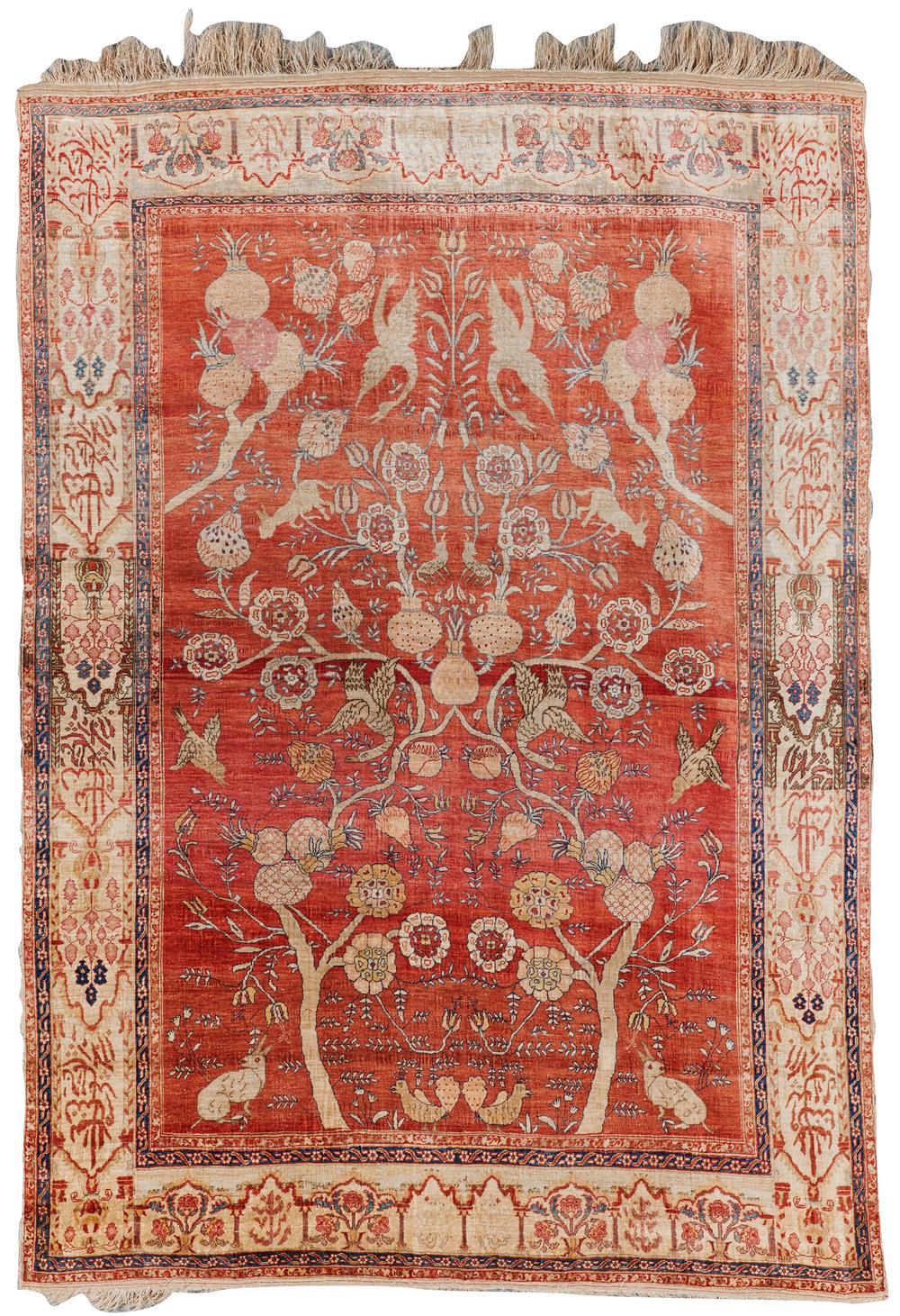 SILK TABRIZ TREE OF LIFE RUG,