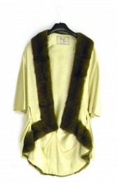 Silk women's wrap with fur tri