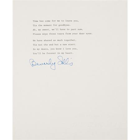 SILLS, BEVERLY Single typed