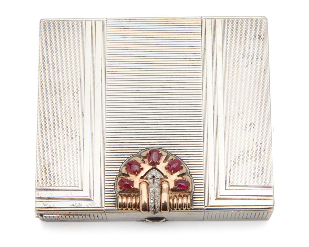SILVER, 14K GOLD, RUBY, AND DIAMOND