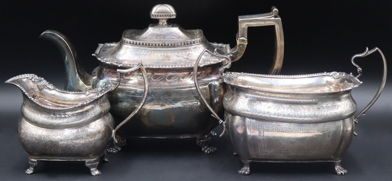 SILVER. 3 PIECE MATCHED IRISH