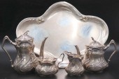SILVER. 5 PC ART NOUVEAU SIMON