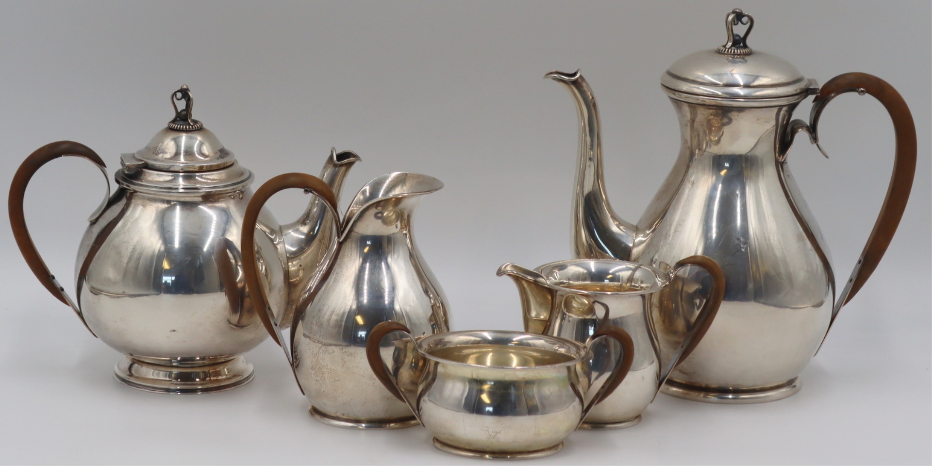 SILVER. 5 PC. DANISH SILVER TEA