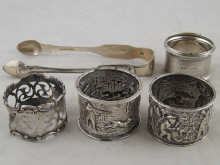 Silver. A pair of silver napkin