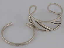Silver. A Tiffany bangle and a