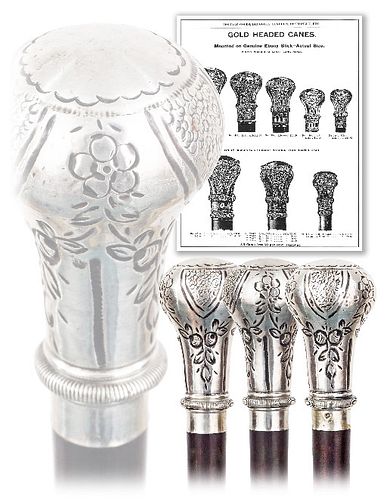 SILVER AMERICAN DRESS CANE-Ca. 1860