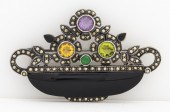 SILVER AMETHYST, ONYX, GLASS &