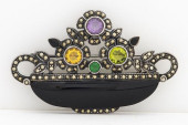 SILVER AMETHYST, ONYX, GLASS &