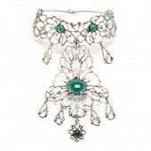 SILVER AND DYED GREEN CHALCEDO