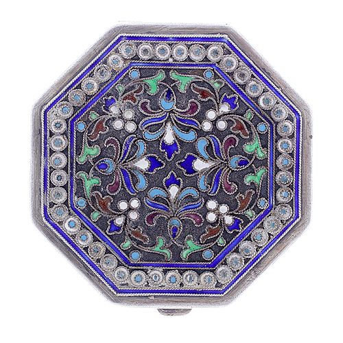 SILVER AND ENAMEL COMPACTAn
