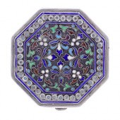 SILVER AND ENAMEL COMPACTAn in