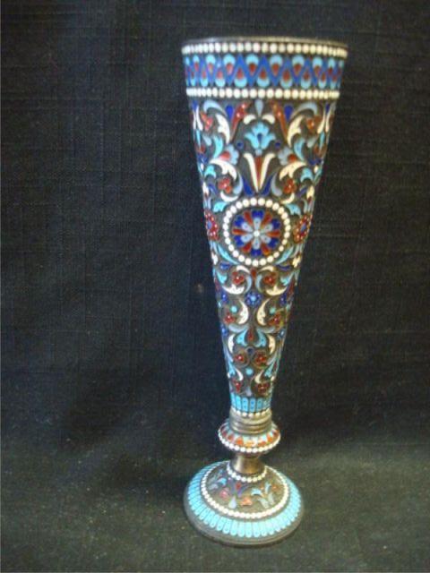 Silver and Enameled Vase. From a