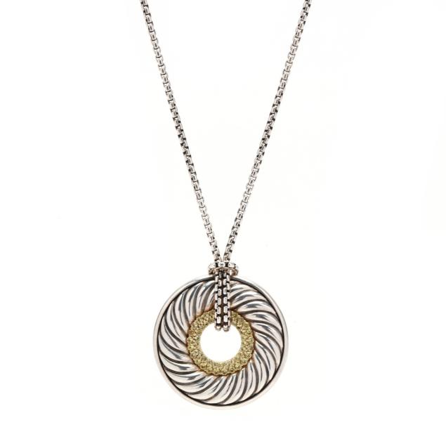 SILVER AND GOLD GEM-SET NECKLACE,