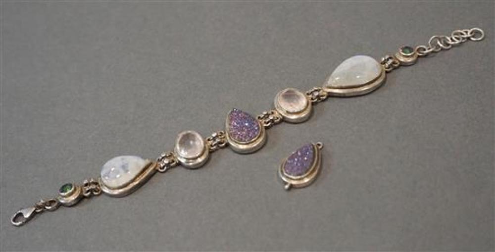 SILVER AND HARDSTONE BRACELET