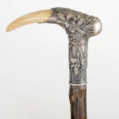 SILVER AND HIPPO DRESS CANE20t