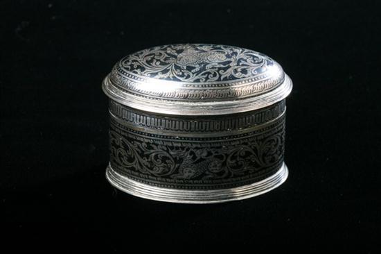 SILVER AND NIELLO BOX 19th century;