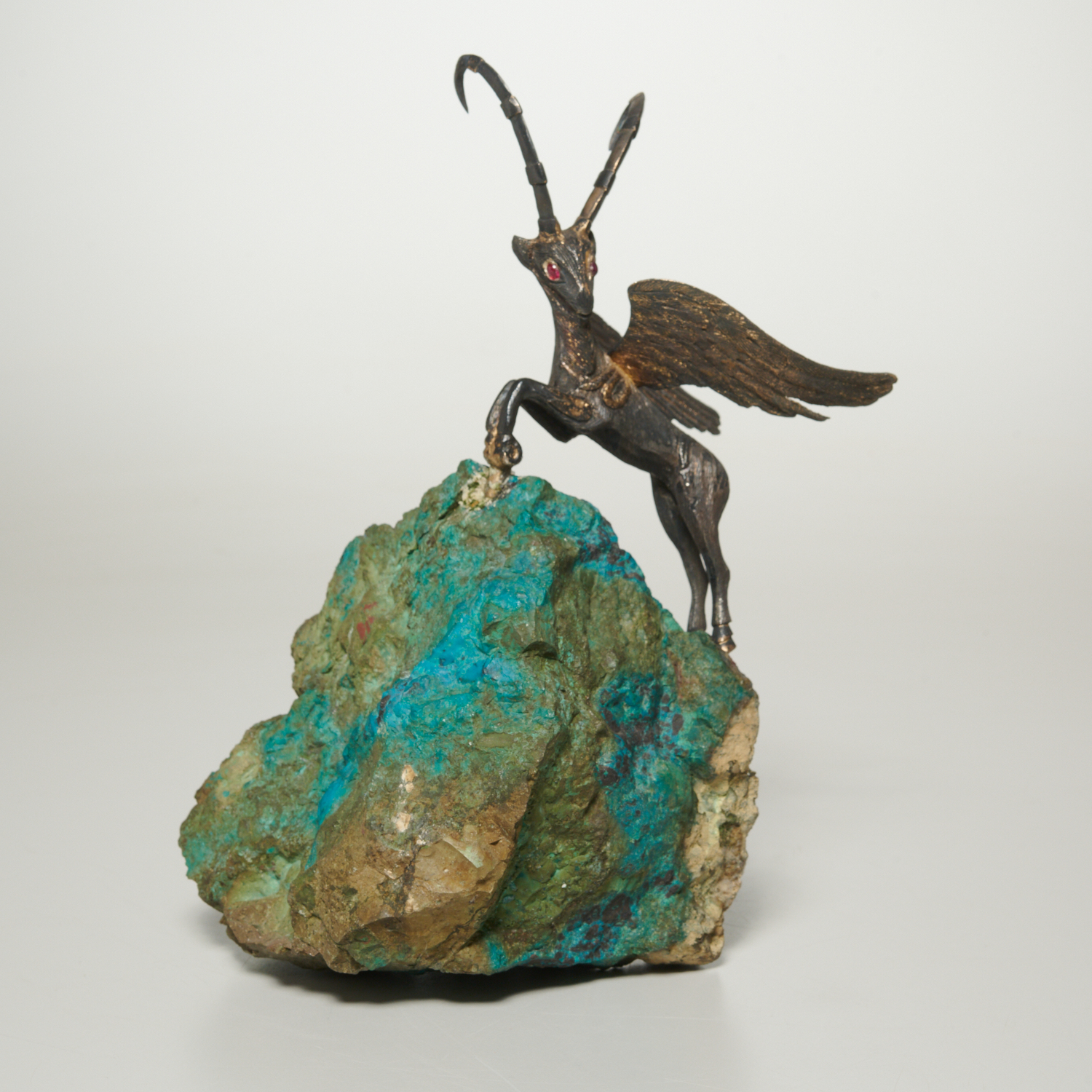 SILVER AND RAW TURQUOISE CHIMERA