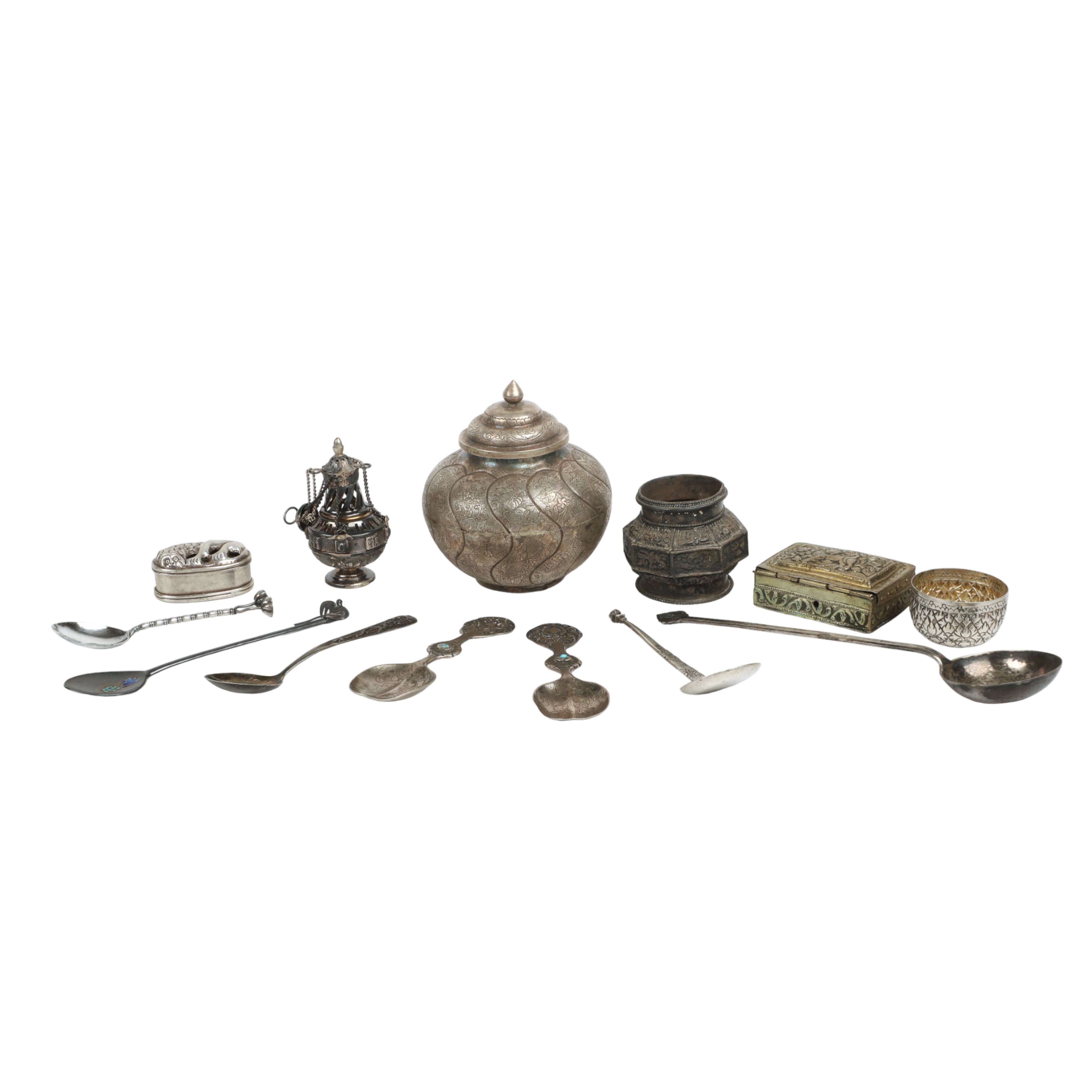 Silver and silver tone Asian
