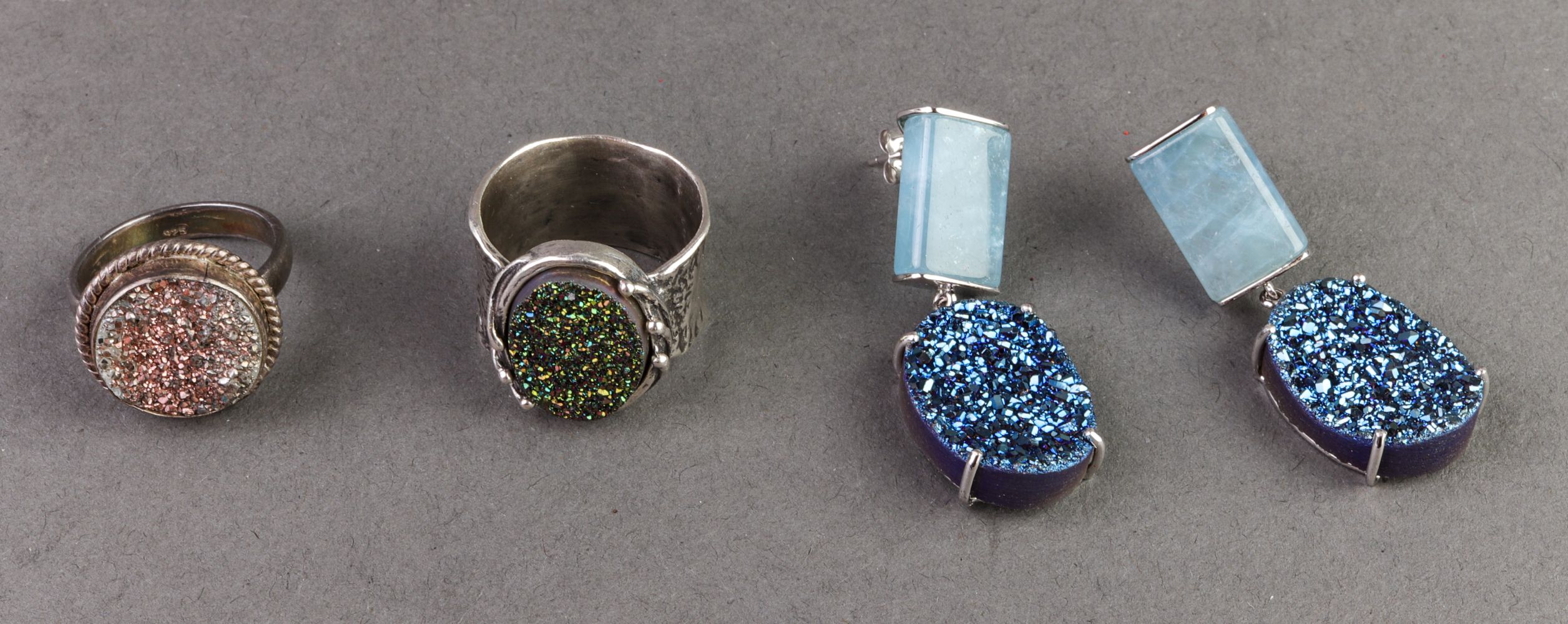 SILVER, AQUAMARINE & QUARTZ