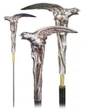 SILVER ART NOUVEAU DAGGER CANE