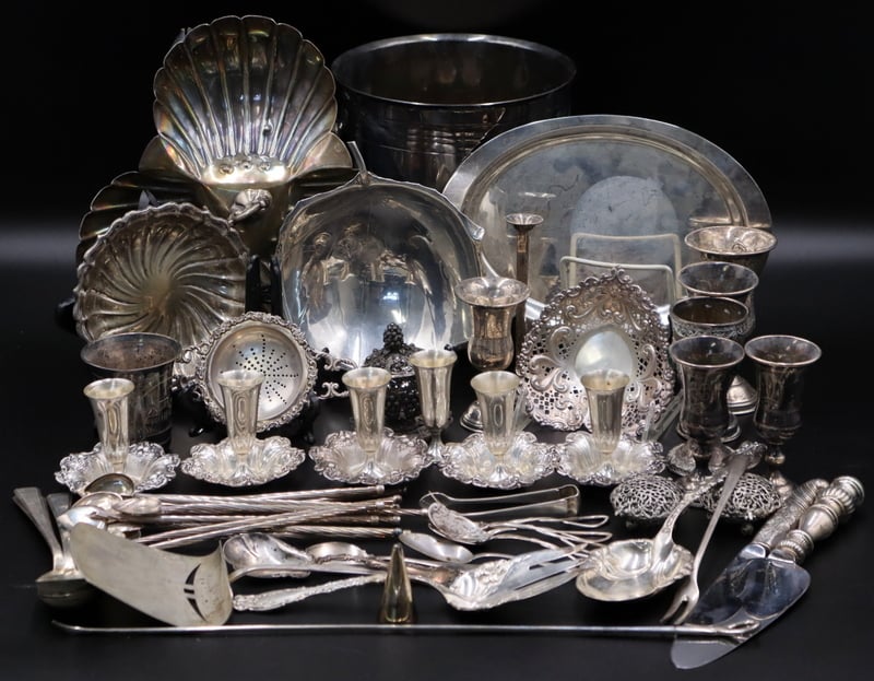 SILVER. ASSORTED GROUPING OF