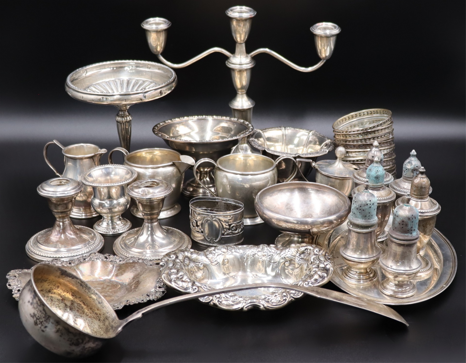SILVER. ASSORTED GROUPING OF