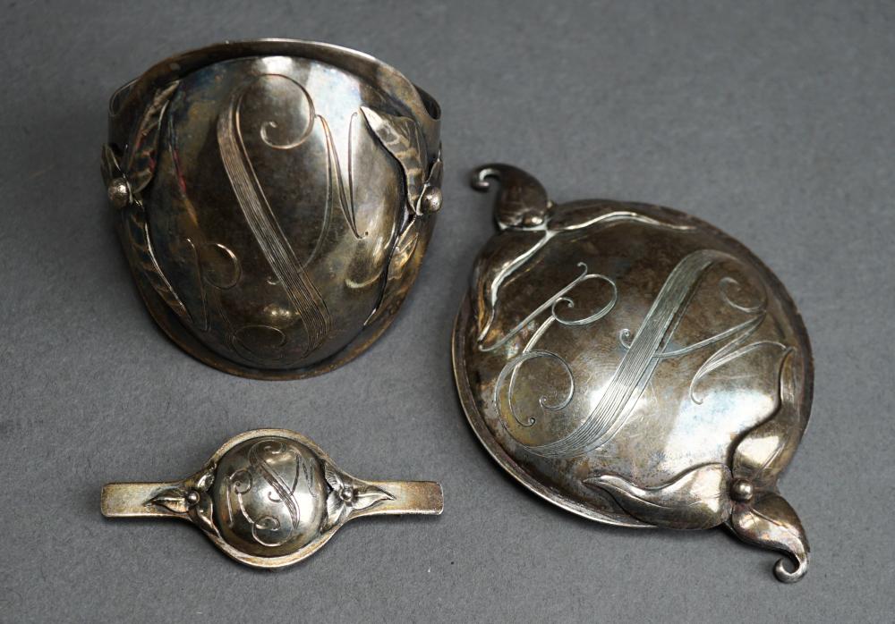SILVER BELT BUCKLE, CUFF BRACELET