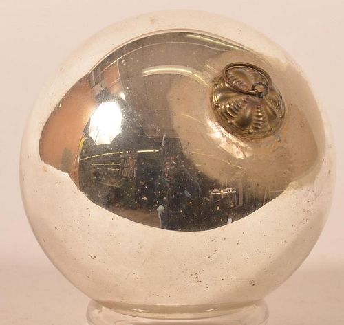 SILVER BLOWN GLASS BALL FORM GERMAN