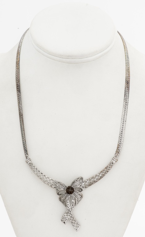 SILVER BOW SMOKY QUARTZ & DIAMOND
