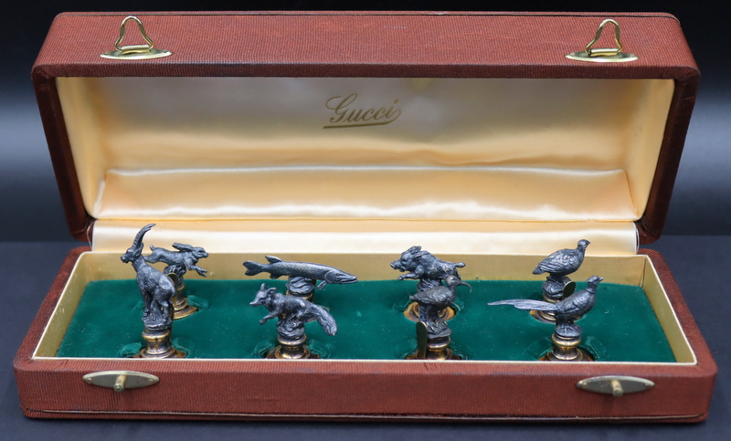 SILVER. BOXED SET OF (8) GUCCI