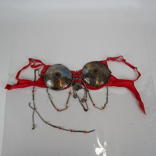 SILVER BRA WITH INCISED