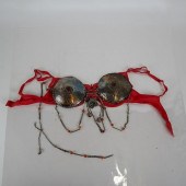SILVER BRA WITH INCISED DECORA