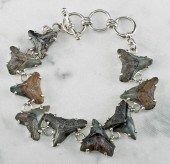SILVER BRACELET W/ 9 FOSSILIZE