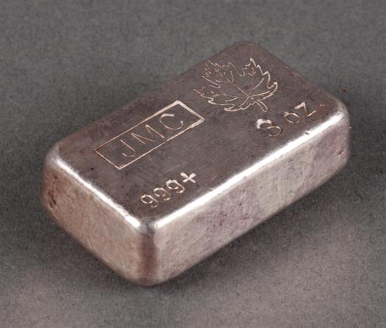 Silver Bullion. Ingot of .999